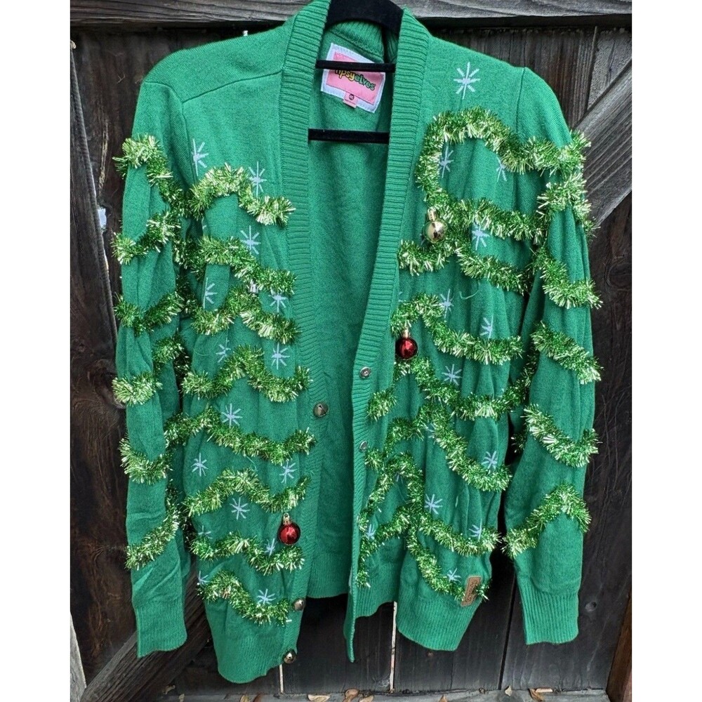 Tipsy Elves ugly Christmas Cardigan sweater. Tinsel bells plus size 4x
